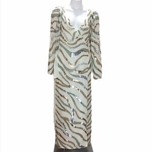 ASOS EDITION Abstract Animal Print Midi Wrap Dress With Sequin Beading New